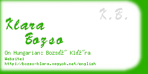 klara bozso business card